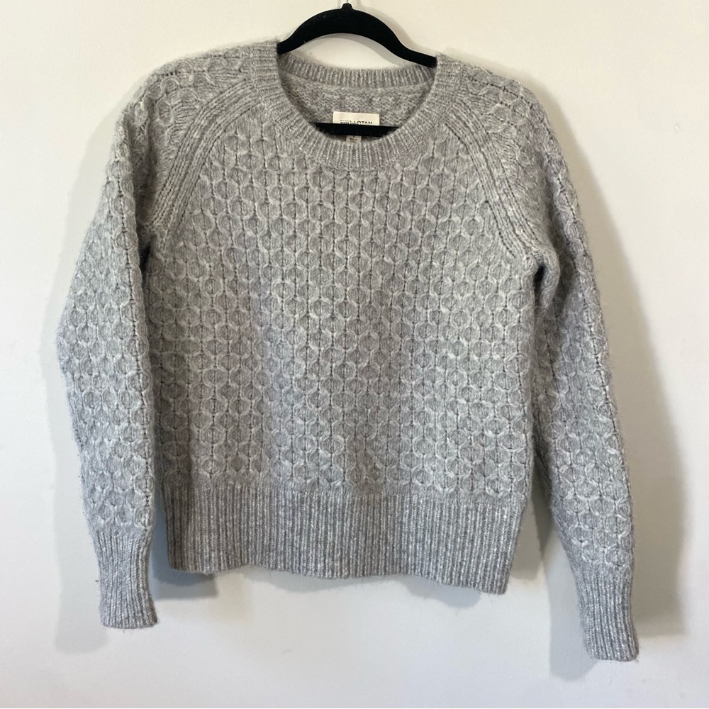 Nili Lotan Super Soft Alpaca Knit Sweater Gray Chunky Merino Small